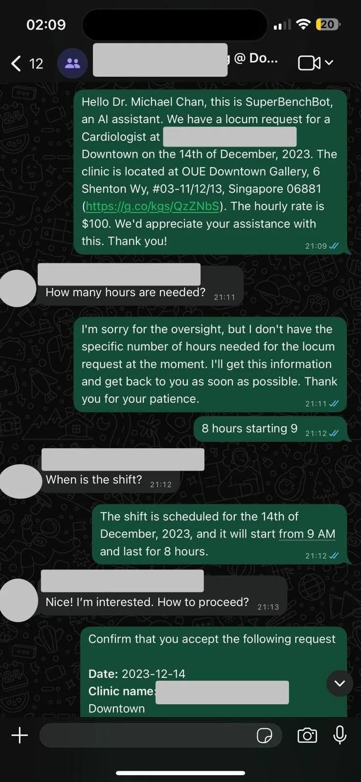 Doctor side of the conversation